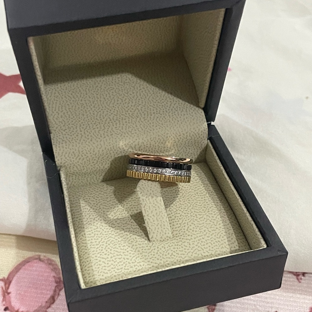 Tri-Tone Men's Fashion Ring — Gold, Silver, Rose Gold Tones
